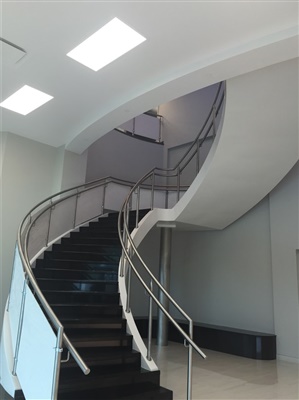 newly remodeled staircase for Long Island building