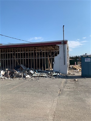 torn down walls of Commack Mitsubishi